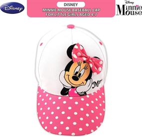 img 2 attached to 🎀 Adorable Disney Girls Minnie Mouse Cap with 3D Bowtique Bow (Toddler/Little Girls): Cotton Baseball Style!