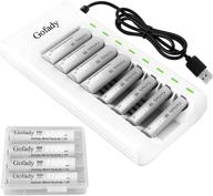 smart battery charger with rechargeable batteries - 4 pack 🔋 aa 2800mah and 8 pack aaa 1100mah, 8-slot fast charging, over-charge protection logo