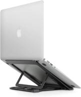 magichold portable height adjustable folding laptop stand - lightweight anti-slip laptop riser - aluminum notebook/tablet stand for macbook pro/air, ipad pro, hp, dell, and more (dark gray) logo