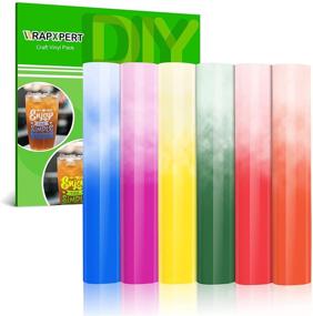 img 4 attached to 🌬️ Cold Color Change Vinyl Pack Craft Adhesive Vinyl 12"x12" - Assorted 6 Colors: Frost to Blue, Yellow, Orange, Green, Pink, and Red