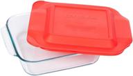 pyrex basics square red cover logo