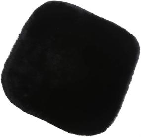 img 1 attached to 🐑 Genuine Sheepskin Auto Seat Pad: MLOVESIE Australian Soft Wool Seat Cover for Maximum Comfort and Warmth, Non-Slip Backing, Universal Fit - 19.2 inch x 19.2 inch (Black)