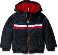 🧥 tommy hilfiger bright medium boys' jacket: trendy clothing for kids logo