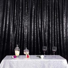 img 3 attached to 🎉 Stunning 5FT x 7FT Black SquarePie Sequin Backdrop Curtain: Ideal Satin Photography Background for Wedding Party, Not See Through