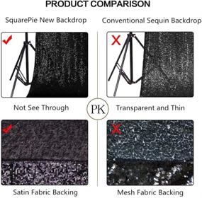 img 2 attached to 🎉 Stunning 5FT x 7FT Black SquarePie Sequin Backdrop Curtain: Ideal Satin Photography Background for Wedding Party, Not See Through