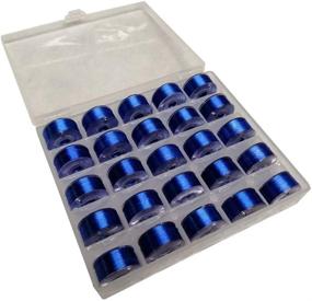 img 4 attached to 🧵 High-Quality 405 Blue 25 Pre-wound Bobbin Embroidery Thread Size A Bundle with Bobbin Holder