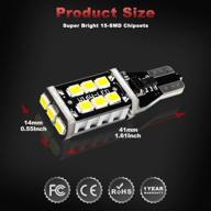 💡 yorkim 912 921 led bulb, high power 2835 15-smd chipsets backup light bulbs, extremely bright error free t15 906 w16w for reverse, tail, brake lights, 6000k white, pack of 4 logo