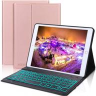 🌈 7 colors backlit keyboard case for ipad 8th generation – wireless bluetooth, detachable, smart folio leather cover – compatible with ipad 8th gen 2020/ 7th gen 2019, ipad air 3rd gen 10.5 inch logo