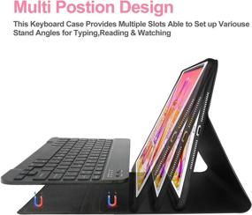 img 2 attached to 🌈 7 Colors Backlit Keyboard Case for iPad 8th Generation – Wireless Bluetooth, Detachable, Smart Folio Leather Cover – Compatible with iPad 8th Gen 2020/ 7th Gen 2019, iPad Air 3rd Gen 10.5 inch