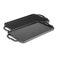 20x10 inch lodge chef collection reversible grill/griddle - premium cast iron cookware for stovetop burners or campfires, built to last a lifetime logo