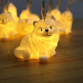 img 3 attached to 🐱 Whimsical Persian Cat String Lights: Battery-Powered 10 LEDs for Kids Party Decoration