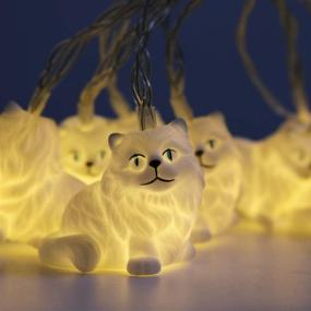 img 2 attached to 🐱 Whimsical Persian Cat String Lights: Battery-Powered 10 LEDs for Kids Party Decoration