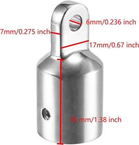 img 2 attached to 🔩 Premium 316 Stainless Steel Bimini Top Eye End Cap for Round Tubing & Allen Wrench Set - TINGZHIGO Bimini Top Fittings