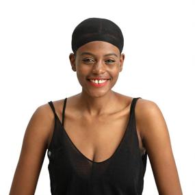 img 3 attached to 🎭 REECHO 2-Pack Black Wig Caps - One-Size Halloween Costume Cosplay Accessory Stocking Nylon for Women and Men
