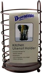 img 3 attached to 🍴 Bronze Mesh Bottom Kitchen Cutlery Holder & Utensil Caddy: Dependable and Stylish!