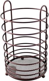 img 4 attached to 🍴 Bronze Mesh Bottom Kitchen Cutlery Holder & Utensil Caddy: Dependable and Stylish!