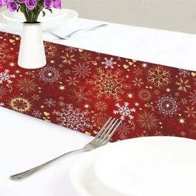 img 1 attached to 🎄 Elegant and Washable Christmas Luxurious Snowflakes Placemats: The Perfect Addition to Festive Dining