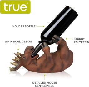 img 3 attached to 🦌 Unique Mischievous Moose Polyresin Wine Bottle Holder – Brown, Holds 1 Standard Wine Bottle