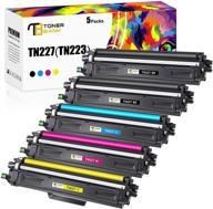 🖨️ toner bank 5-pack tn227 tn-227 compatible toner cartridge replacement for brother mfc-l3770cdw hl-l3270cdw hl-l3210cw hl-l3290cdw hl-l3230cdw mfc-l3710cw mfc-l3750cdw printer - tn227bk tn223bk logo
