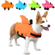 sunfura dog life jacket with shark fin, swimming vest offering superior buoyancy, rescue handle – ideal for small, medium, and large dogs (orange, large) логотип