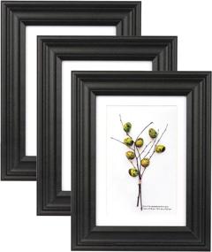 img 4 attached to 🖼️ Scholartree Black 5x7 Picture Frames 3 Pack - 4x6 Display with Mat, HD Glass Photo Frame for Table Top and Wall Mounting - Enhanced SEO