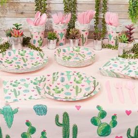 img 3 attached to Cactus Paper Plates for Fiesta Birthday Party & 🌵 Baby Shower - 9 In, 80 Pack - Shop Now!