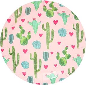 img 2 attached to Cactus Paper Plates for Fiesta Birthday Party & 🌵 Baby Shower - 9 In, 80 Pack - Shop Now!