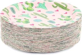 img 1 attached to Cactus Paper Plates for Fiesta Birthday Party & 🌵 Baby Shower - 9 In, 80 Pack - Shop Now!
