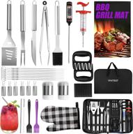 🔥 enhance your bbq experience with vivitest 34pcs bbq grill accessories: premium stainless steel tools set in a convenient carry bag logo