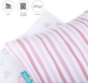 img 1 attached to 👦 Soft Jersey Cotton Kid Toddler Pillowcase 2 Pack - Perfect for Sleeping - Fits 13"x 18" or 14"x 19" Pillows - Pink Envelope Style Travel Pillowcase for Girls Boys
