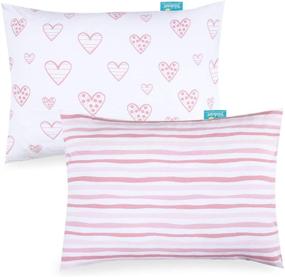 img 4 attached to 👦 Soft Jersey Cotton Kid Toddler Pillowcase 2 Pack - Perfect for Sleeping - Fits 13"x 18" or 14"x 19" Pillows - Pink Envelope Style Travel Pillowcase for Girls Boys