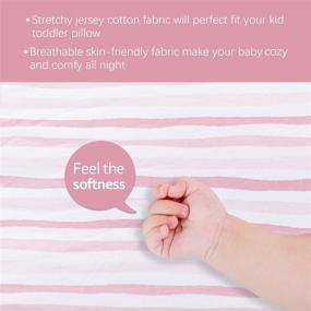 img 3 attached to 👦 Soft Jersey Cotton Kid Toddler Pillowcase 2 Pack - Perfect for Sleeping - Fits 13"x 18" or 14"x 19" Pillows - Pink Envelope Style Travel Pillowcase for Girls Boys