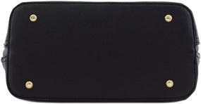 img 1 attached to 👜 Покупайте сейчас: Женская черная сафьяновая классическая сумка-сатчел с молнией на ручке и кошельком.
