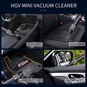 img 2 attached to 🚗 HGV Handheld Mini Car Vacuum Cleaner: Powerful 50W 5000pa Pressure Absorption, Rechargeable & HEPA Filtration for In-car Cleaning (Black)