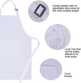 img 3 attached to Colorful SINLAND Kids Apron with Pocket 2 Pack: Perfect for Cooking, Baking, & Painting Activities