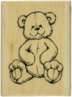 rubber stamp wood handle teddy logo