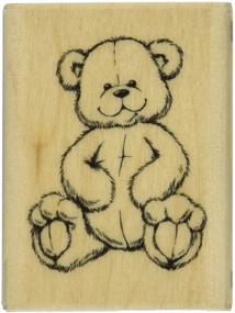 img 2 attached to Rubber Stamp Wood Handle Teddy