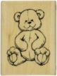 rubber stamp wood handle teddy logo
