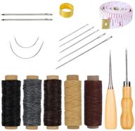 🧵 18 pieces of leather hand sewing needles with 5 color options - waxed thread crafting tools and diy sewing accessories logo