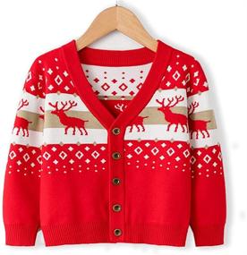 img 4 attached to 🎄 Christmas Holiday Boys' Clothing - Remimi Pullover Sweater