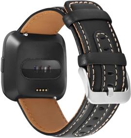 img 3 attached to UMAXGET Кожаный ремешок: Стильный подлинный кожаный запасной ремешок для Fitbit Versa 2 / Versa / Versa Lite / Versa SE