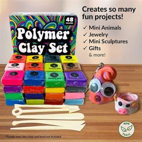 img 3 attached to Vibrant 48-Color Polymer Clay Set: Perfect for Sculpting, Baking, and Molding with Oven-Bake Kit