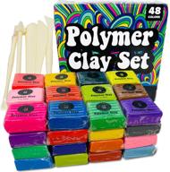 vibrant 48-color polymer clay set: perfect for sculpting, baking, and molding with oven-bake kit logo