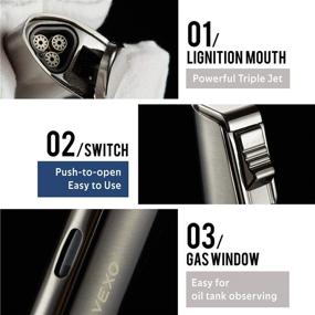 img 2 attached to 🔥 Torch Cigar Lighter: Refillable, Windproof Jet Flame, Portable with Gas Window - Black, Perfect Gift Idea (Butane NOT Included)