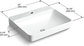 img 3 attached to 🚰 Kohler K-2660-1-0 White Vitreous China Above Counter Rectangular Bathroom Sink, 25.512 x 20.472 x 9.843 inches