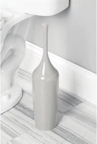 img 2 attached to 🚽 mDesign Modern Slim Plastic Toilet Bowl Brush and Holder – Space Saving, Sturdy, Deep Cleaning, Light Gray