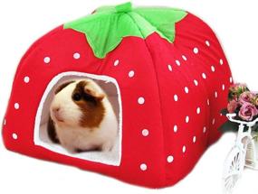 img 4 attached to Cozy Winter Warmth for Small Pets: Rabbit Guinea Pig Hamster House Bed - Squirrel Hedgehog Chinchilla Cage Nest - Cute & Essential Hamster Accessories