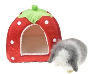 img 2 attached to Cozy Winter Warmth for Small Pets: Rabbit Guinea Pig Hamster House Bed - Squirrel Hedgehog Chinchilla Cage Nest - Cute & Essential Hamster Accessories