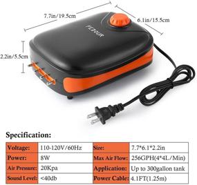 img 1 attached to 🐠 Ultra Quiet Aquarium Air Pump: Efficient Oxygenation for 300Gallon Fish & Turtle Tanks