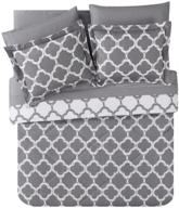 🛏️ queen size reversible galaxy 8-piece bed-in-a-bag comforter set, grey/white by vcny home logo